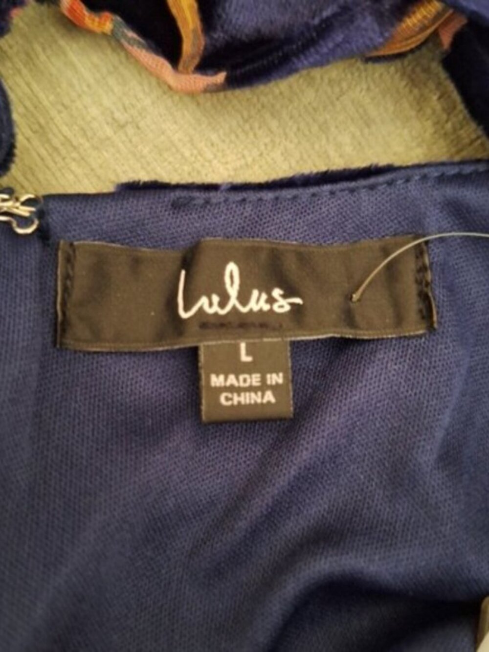 Lulus Velvet Floral Midi Dress Lace-Up Back Side Slit Romantic Dress Large - Picture 12 of 12